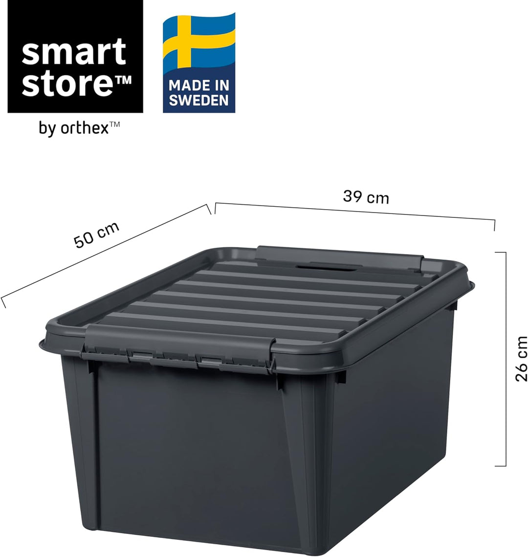 SmartStore - Recycled 31-6er Set Aufbewahrungsboxen - 100% recycelter Kunststoff - grau - 50x39x26cm