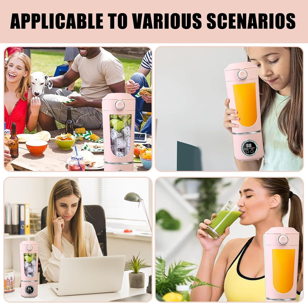 Klein Tragbarer Mixer, 700ml Maker to Go Mini-Standmixer Portable Blender mit 12-Klingen Edelstahl u