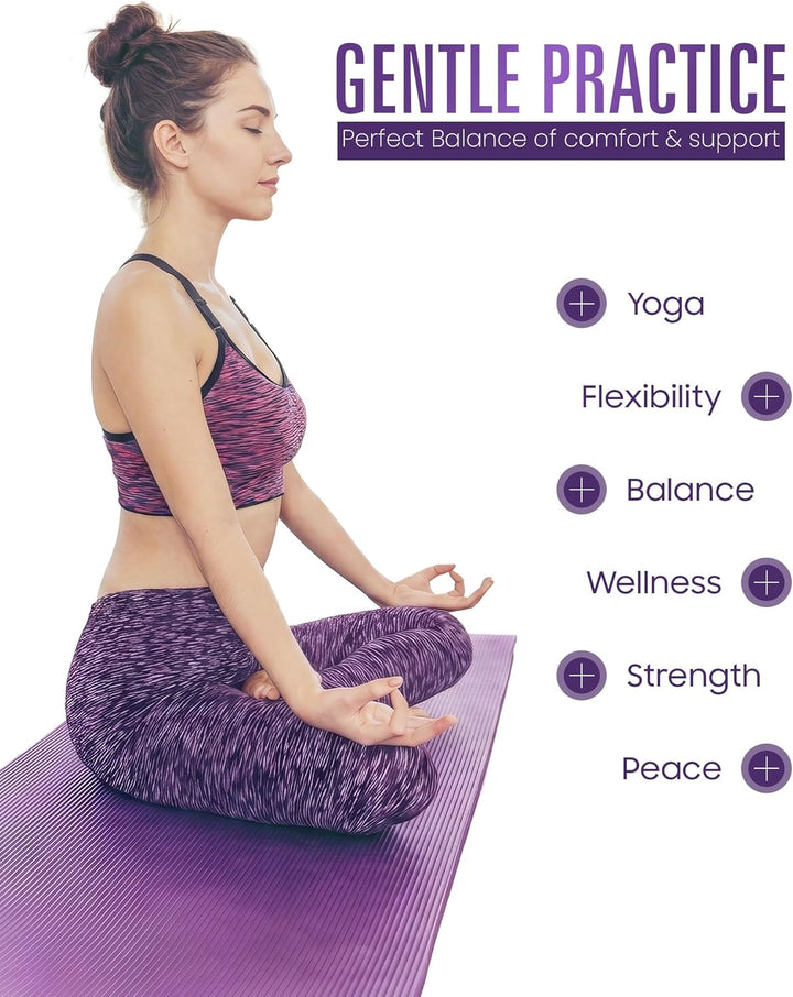 ROMIX Yoga Matte Dicker 10mm, Yogamatte Rutschfest Umweltfreundlich Weich Schaum Pad, Schweissresist