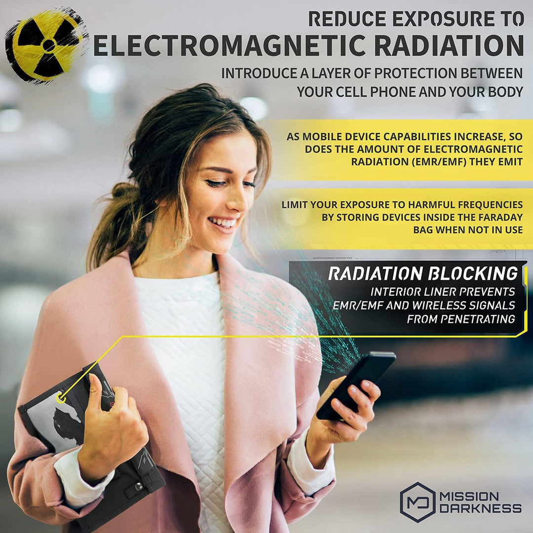 Mission Darkness NeoLok Faraday-Tasche mit Fenster für Telefone (+ sicherer Magnetverschluss und tra