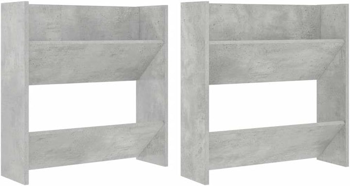 2 Stück 60x18x60 cm Wand Schuhschrank mit 2 Kippböden Schuhregal Schmal Betongrau Schuhbank Shoe Rac