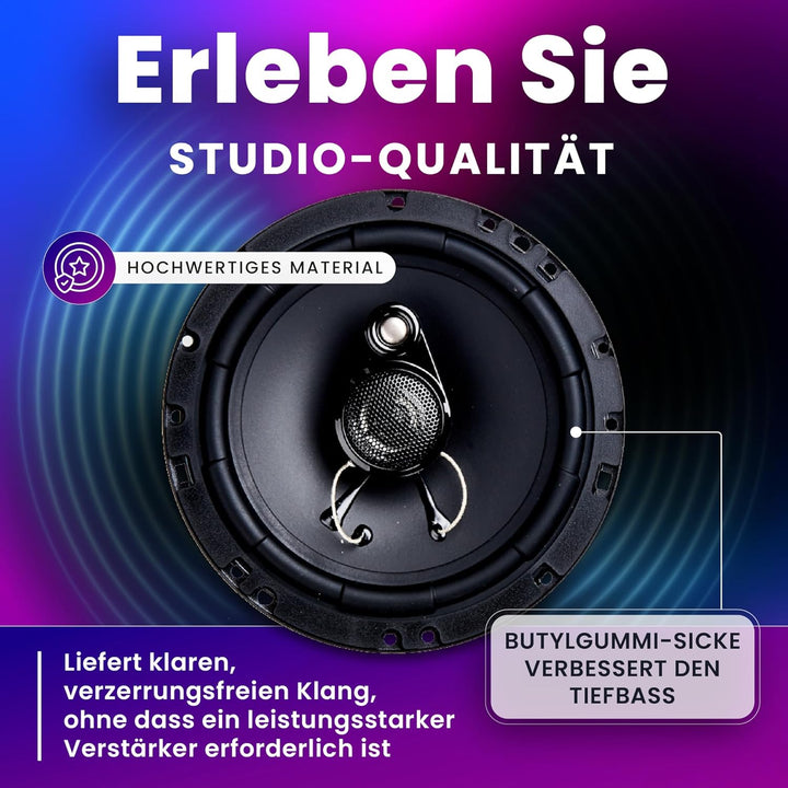 In Phase SXT1735 16.51 cm flach, für 17 cm, 3 Weg Coaxial System Peaker Neodym Magnet, SXT1735