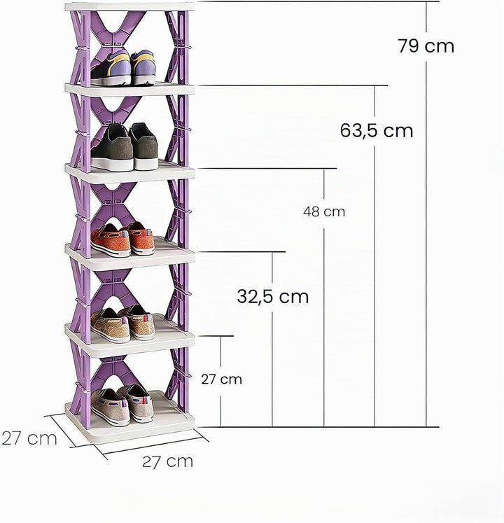 Klappbares Schuhregal mit Mehreren Ebenen, Tragbares Schuh Organizer für Eingang/Bad/Schlafzimmer, P
