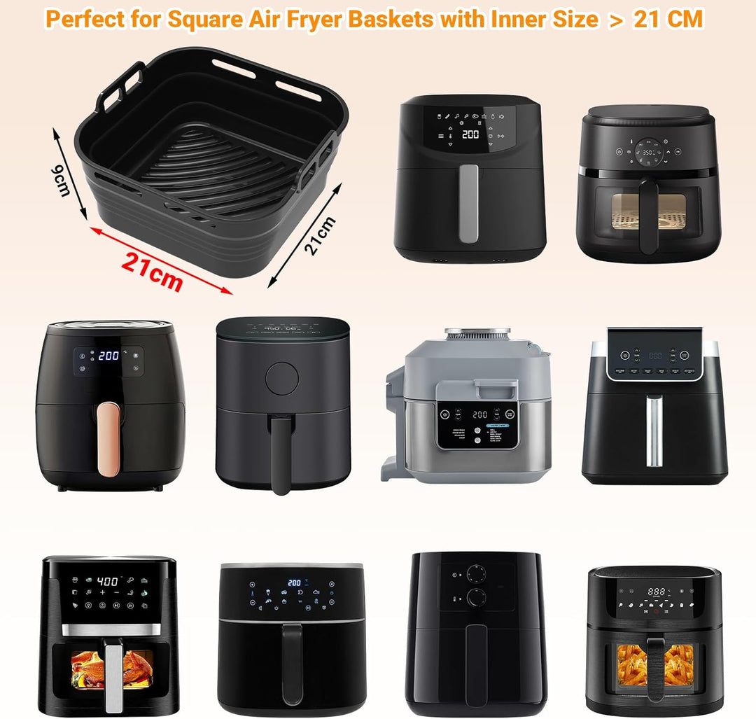 Alyvisun Silikonform für Heissluftfritteuse mit Öl Pinsel, Airfryer Silikonformen Wiederverwendbar S