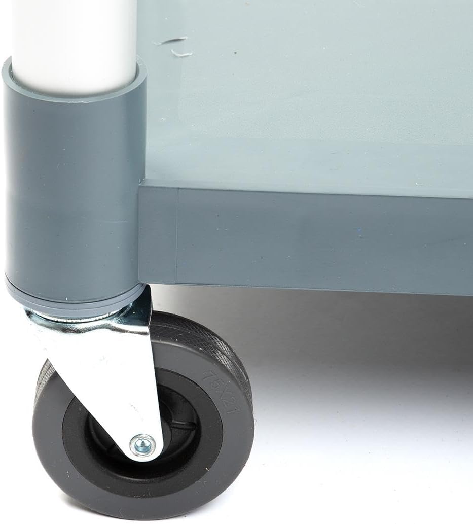 Servierwagen Kunststoff mit Rollen - 2 Böden - Tragfähigkeit 50 kg pro Boden - 80 x 43 x 96 cm - Tra
