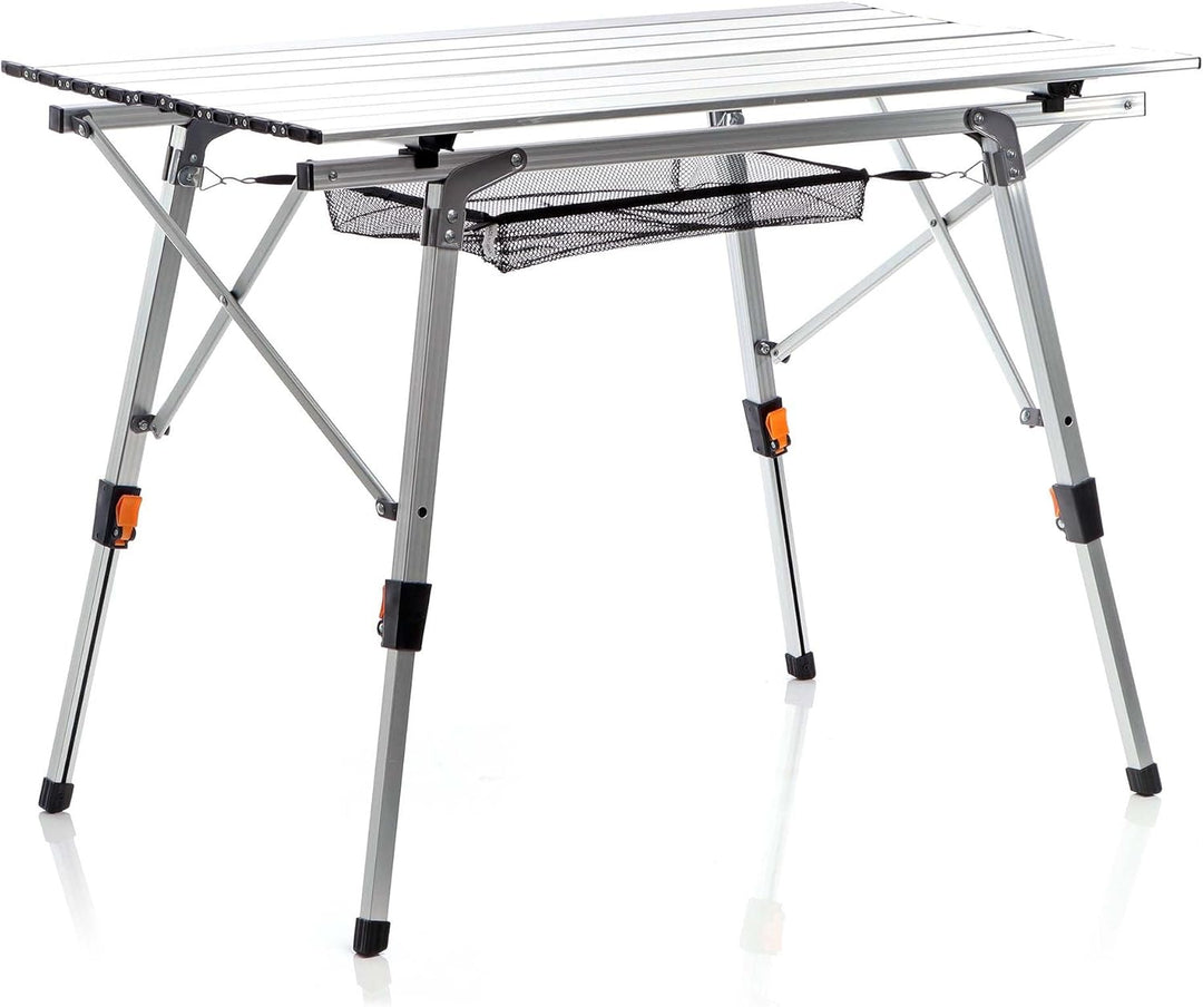 Wiltec Faltbarer Campingtisch 90x53 cm höhenverstellbar Klapptisch aus Aluminium max. 30kg mit aufro