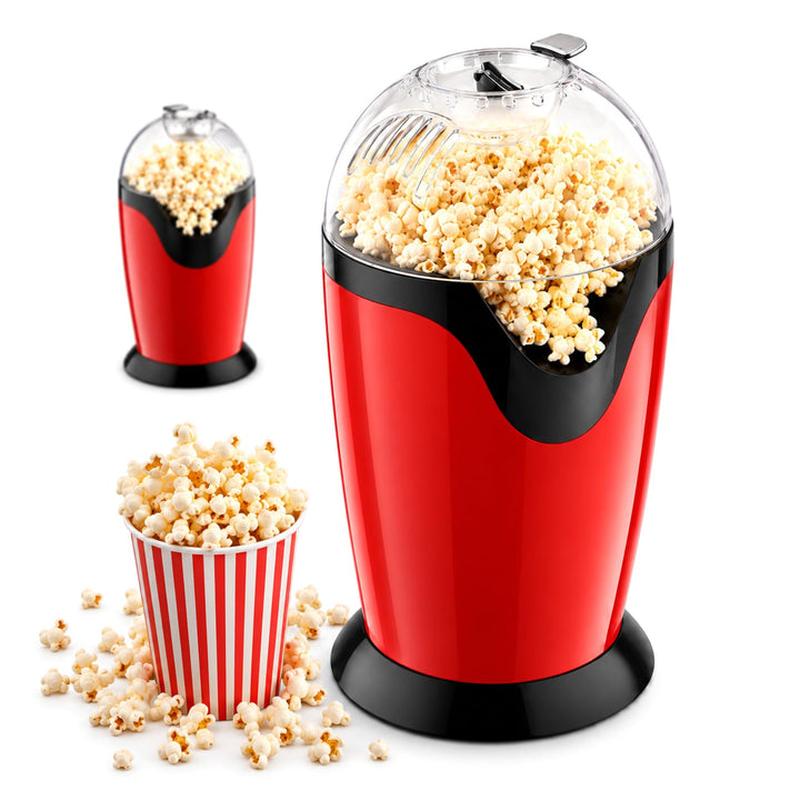 Popcorngeräte, 1200 W, Heissluft, Popcornmaschine mit Messbecher, transparenter Deckel, Popcorn in 3