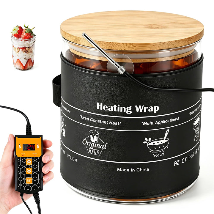 Heizmatte für Sauerteig-Starter mit 5-45°C Thermostat &amp; NTC-Sensor, Fermentation Heizgürtel mit 0-24