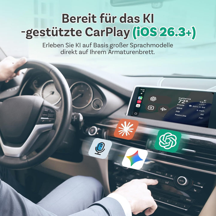 Neu 2025 Ottocast Mini Flow – Wireless CarPlay Adapter & Android Auto Adapter, 2-in-1 Dongle, Plug &