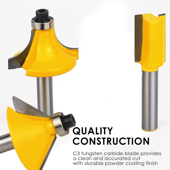 Oberfräsen-Bits-Set 1/4 Zoll Schaft – BAIDETS 35 Stück 1/4 Zoll Fräser-Bits für professionelle Tisch
