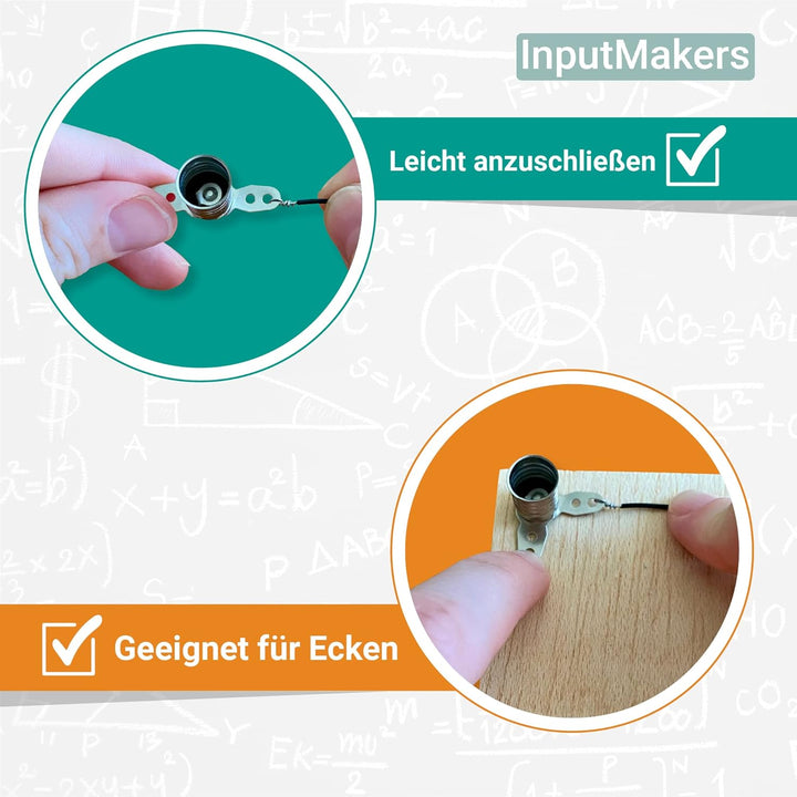 Set aus 25 Stück 3,8 V 0,3 A E10 Glühbirne und 25 Stück E10 Lampenfassung - Elektrosatz für Basteln