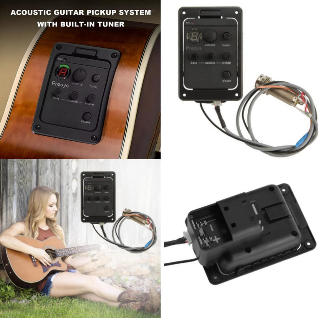 Nicoone 3-Band-Gitarrenvorverstärker Equalizer für Akustikgitarren-Equalizer Eine Bord Des Preamp-Pi