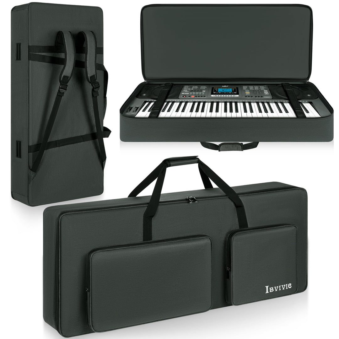 OUUTMEE 61 Keyboard Tasche Zwei Möglichkeiten Zum Tragen,107 x 45 x 16 cm Keyboard Piano Tasche,600D