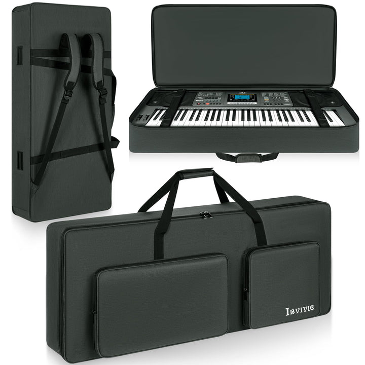 OUUTMEE 61 Keyboard Tasche Zwei Möglichkeiten Zum Tragen,107 x 45 x 16 cm Keyboard Piano Tasche,600D