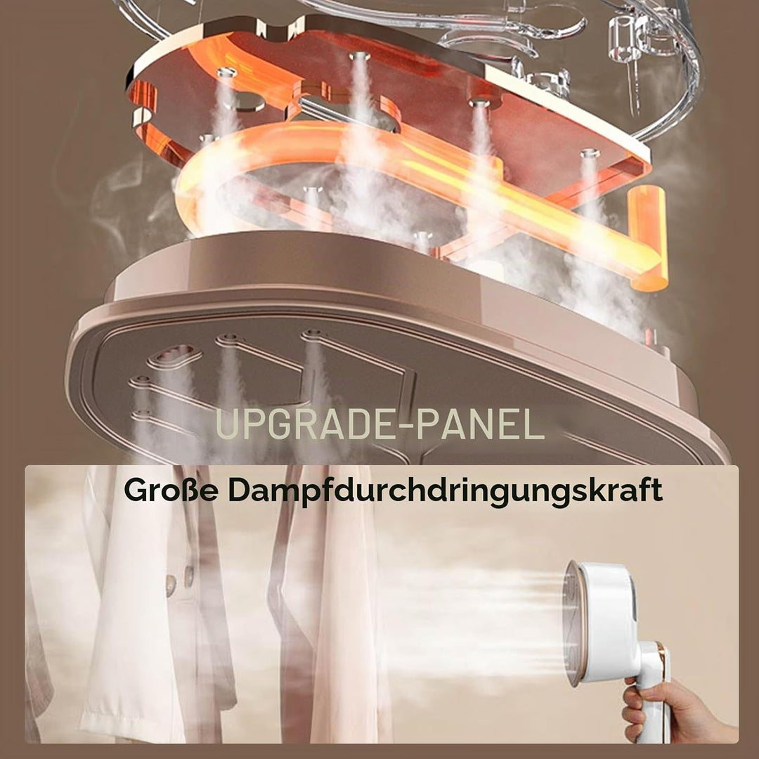 Dampfglätter, 2-in-1 Tragbare Steamer, Reisebügeleisen Dampf Mini Klappbar, 3 Modi 1100W Dampfbügele