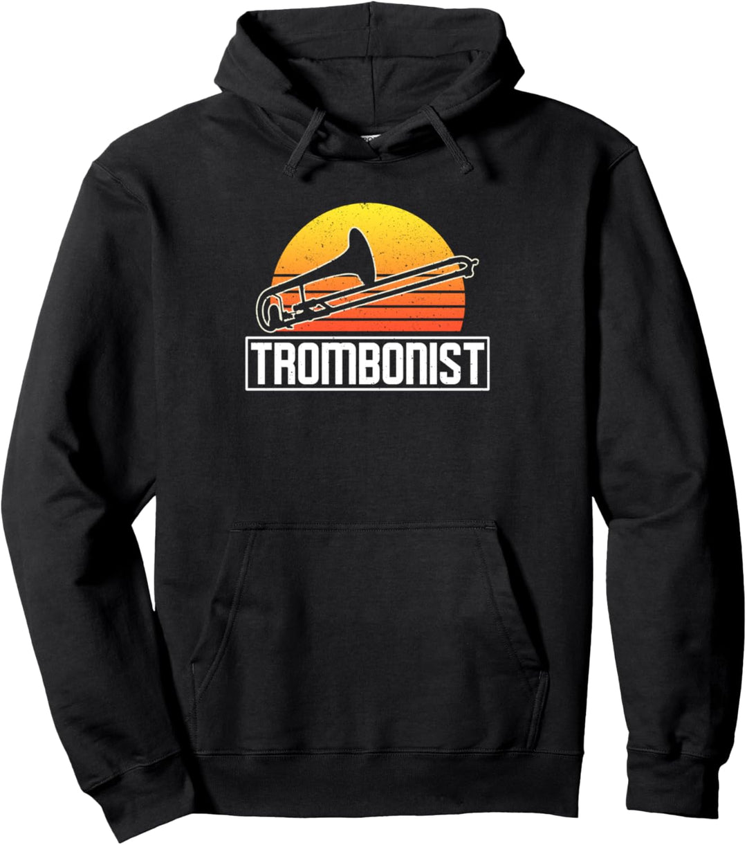 Vintage Retro Posaune Spieler Pullover Hoodie