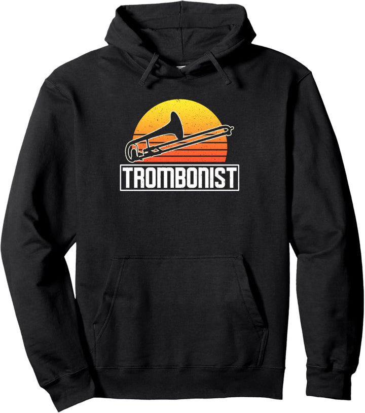 Vintage Retro Posaune Spieler Pullover Hoodie