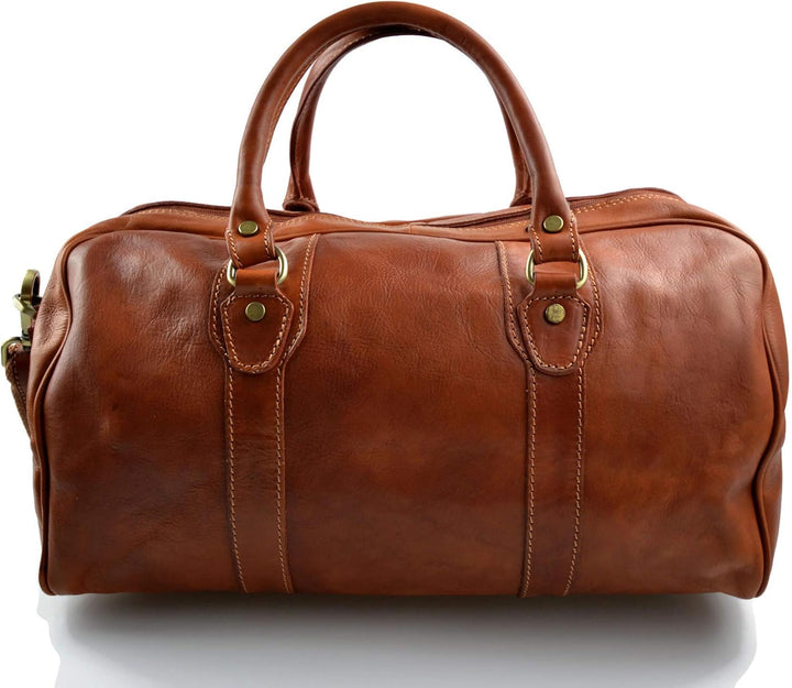 Leder reisetasche manner damen mit griffen schultertasche leder honig tasche made in Italy weekend t