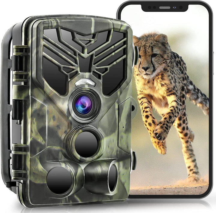 Wildkamera WLAN mit Handyübertragung App 36MP/4K, WiFi Bluetooth Wildtierkamera mit Nachtsicht Beweg