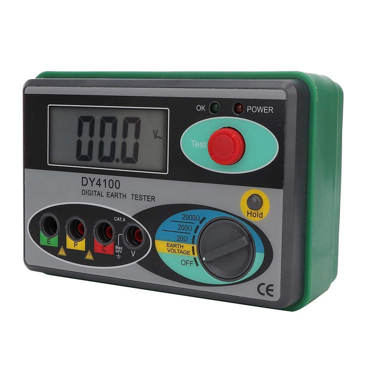 DY4100 Widerstandsmessgerät, Erdungs-Tester, Erdungswiderstand-Tester mit Messmeter, LCD-Display, Di