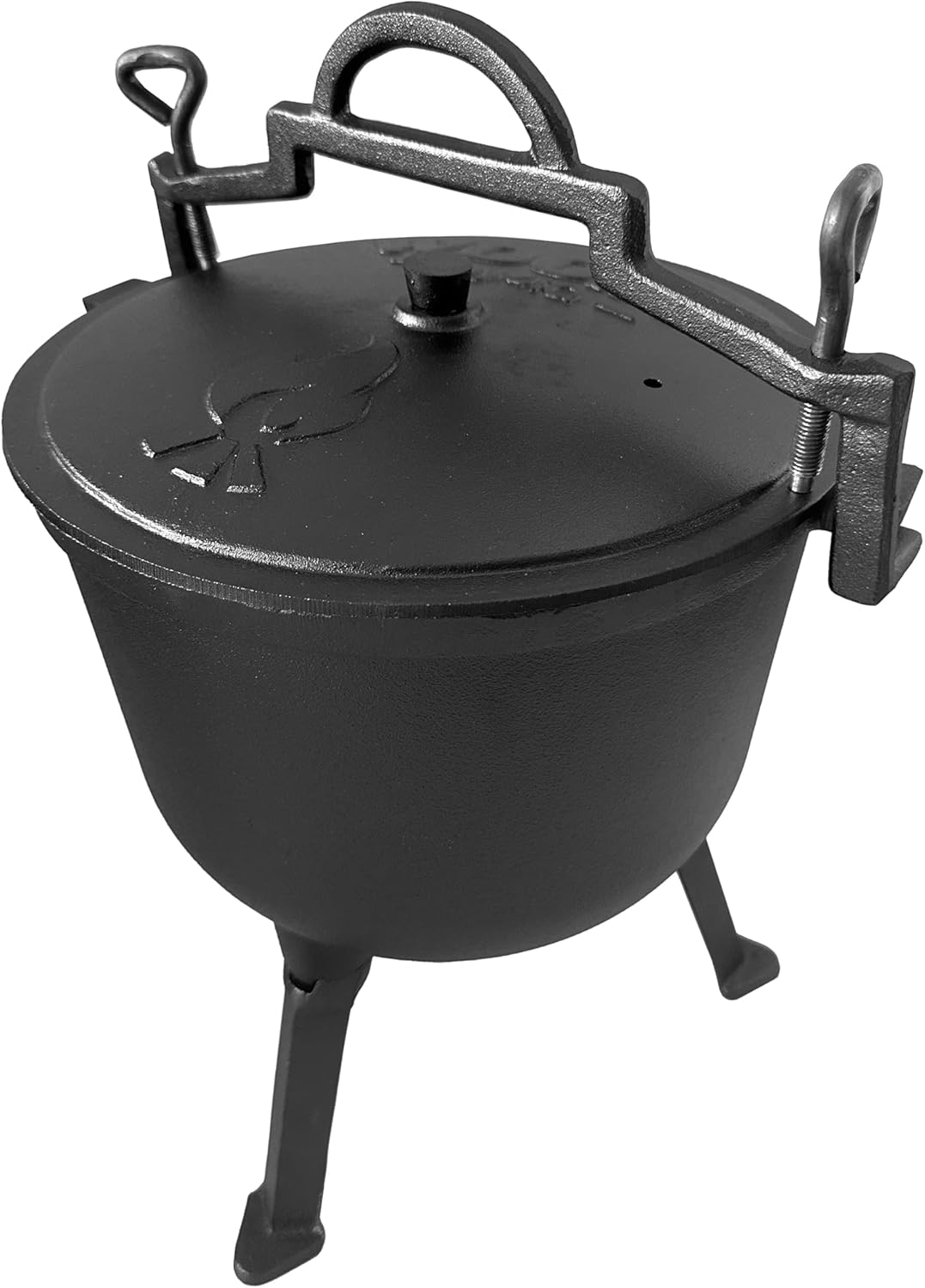 4iQ Group BBQ Dutch Oven Set 10 liter - Feuertopf mit Füssen, Henkel und Deckel - Gusstopf für Outdo