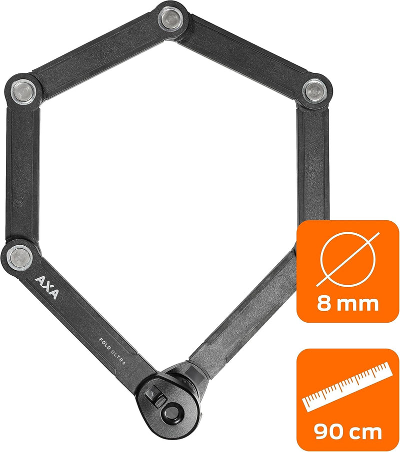 Axa Unisex – Erwachsene Fold Ultra 900 Faltschloss, schwarz, 900mm