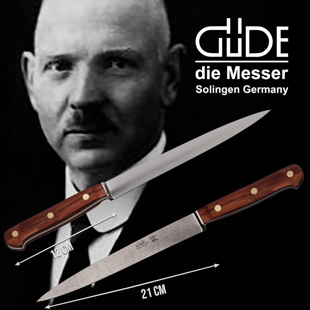 Güde Solingen Tradition - Filiermesser flexibel geschmiedet, 21 cm, Pflaumenholz, K.GÜDE, Handmade G
