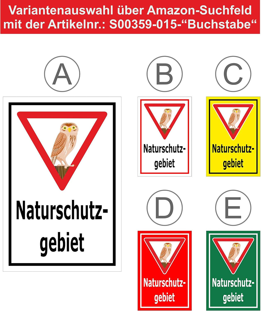 Melis Folienwerkstatt Schild Naturschutz-Gebiet - 60x40cm - 3mm Aluverbund – 20 VAR S00359-015-E 60x