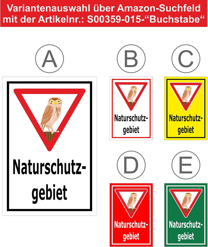 Melis Folienwerkstatt Schild Naturschutz-Gebiet - 60x40cm - 3mm Aluverbund – 20 VAR S00359-015-E 60x