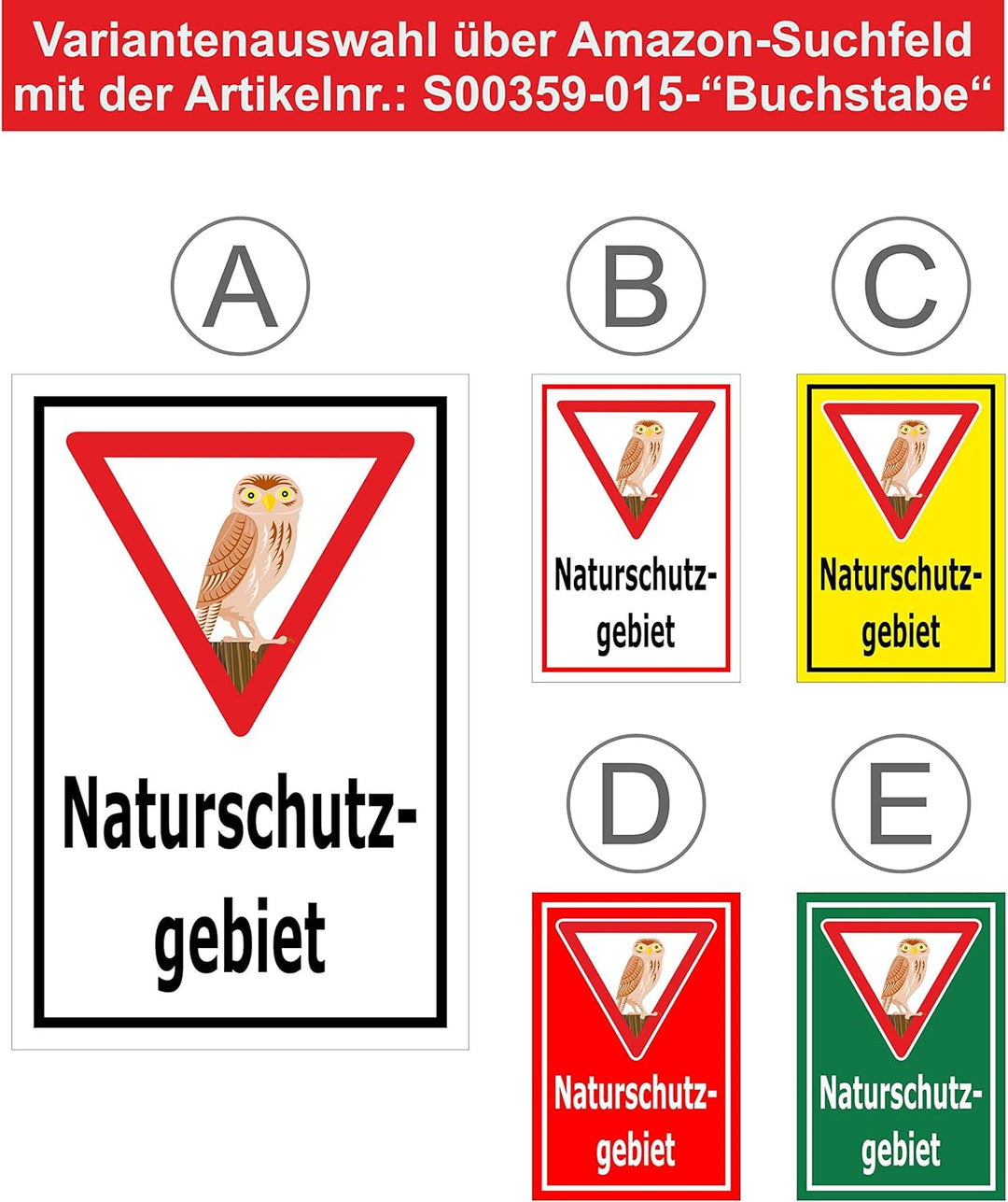 Melis Folienwerkstatt Schild Naturschutz-Gebiet - 60x40cm - 3mm Aluverbund – 20 VAR S00359-015-E 60x