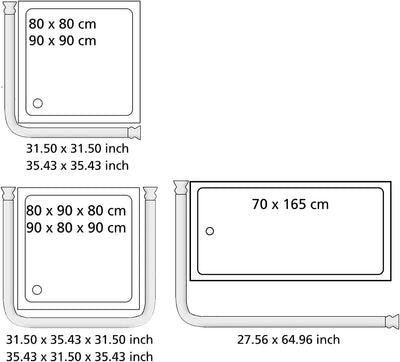 WENKO Winkelduschstange für Badewannen & Duschtassen, 3 verschiedene Kombinationsmöglichkeiten, zum