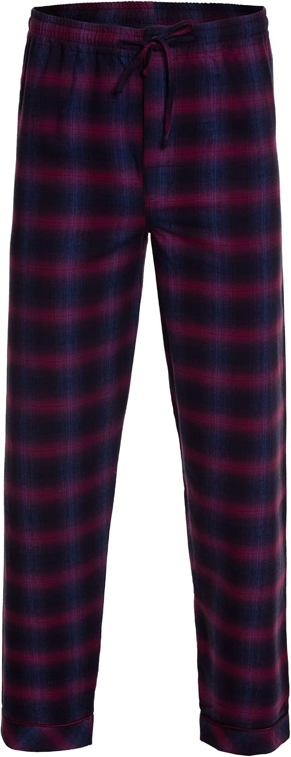 Revise RE-911 Schlafanzug für Herren - Lang - Flannel 100% Baumwolle - Pyjama - M Dunkelblau / Rot 1