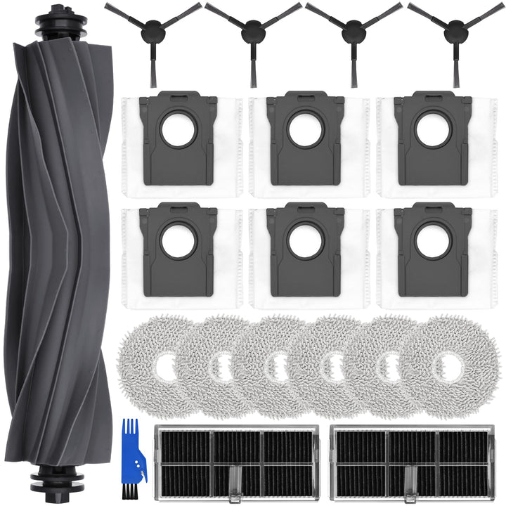 Zubehörset für Dreame L10s Pro Ultra Heat, 6*Staubbeutel 6*Mopp Wischpad 1*Hauptbürste 4*Seitenbürst