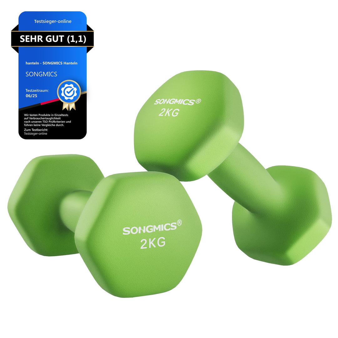 SONGMICS Hanteln, 2er Set,Hantelset, Kurzhanteln, Hexagon, Neopren-Beschichtung, Krafttraining, Work