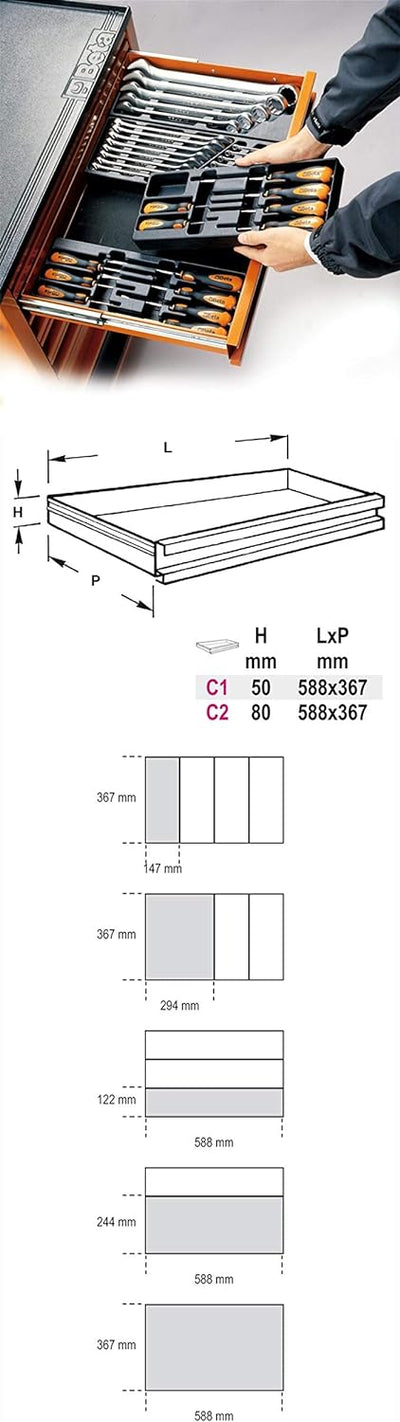 Beta T52 - Fester Thermoformateinsatz mit Werkzeugsortiment