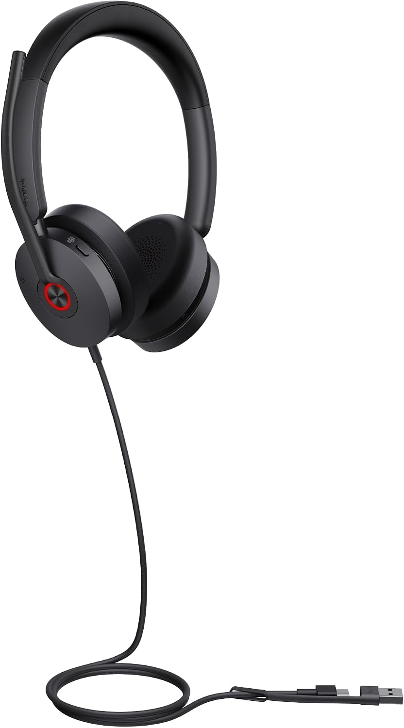 Yealink UH48 Dual Teams Headset – USB-C/A, Hybrid ANC, 4-Mikrofon Geräuschunterdrückung, Dual Busyli