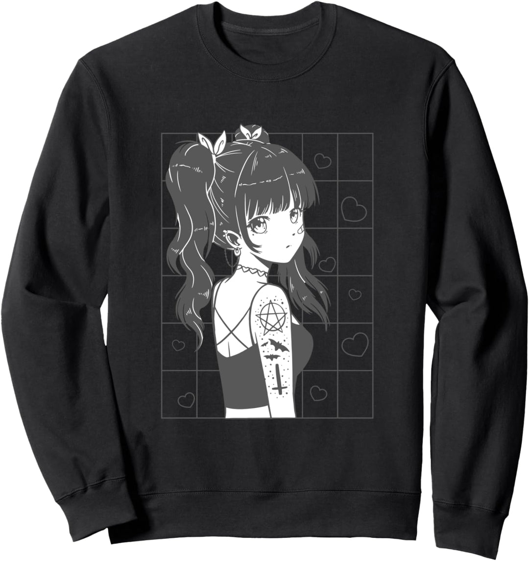 Japanese Goth Anime Girl Sweatshirt