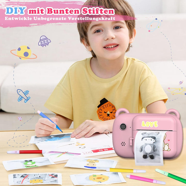 SUPBRO Kinderkamera, Kamera für Kinder, Digitale Kinderkameras mit 2,4-Zoll-Bildschirm 1080P HD-Kame