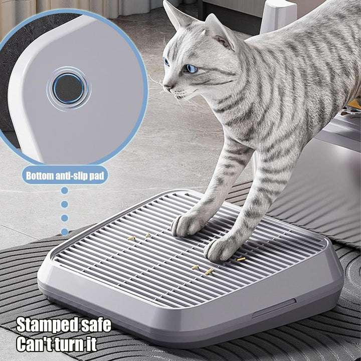 Katzenklo Rampe | Katzentreppe Für Katzenklo - Doppeltes Tablett Mit Filterfunktion, Antirutsch-Katz