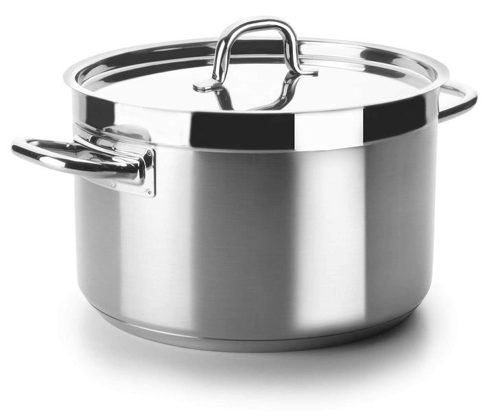 LACOR 54029 Fleischtopf mit Deckel Durchmesser 28 cm Chef Luxe, Silber