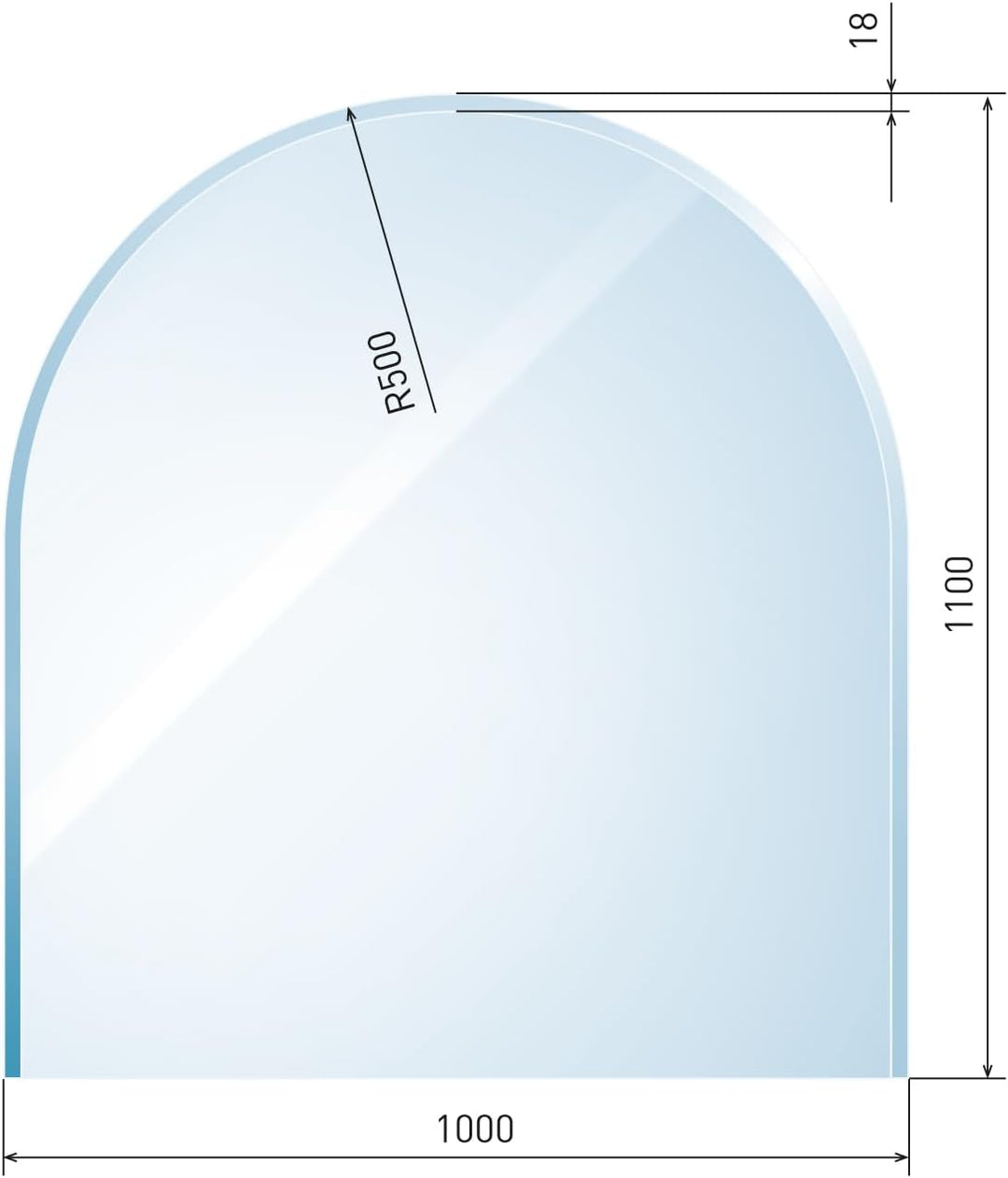 raik B40011 Raik Kamin Glasplatte Zunge 3 inkl.