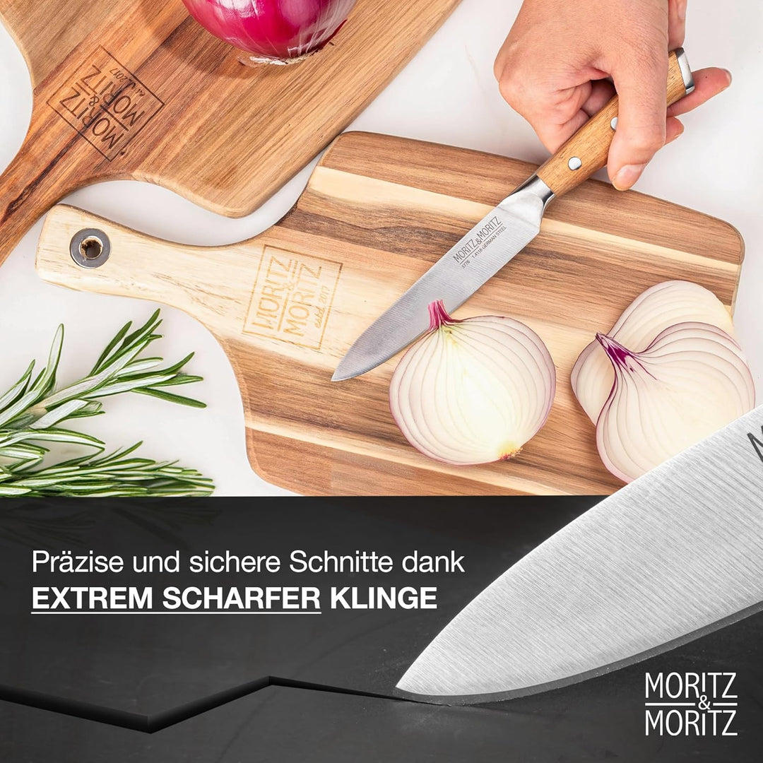 Moritz & Moritz Profi Küchenmesser 13 cm - Universalmesser Küche Kochmesser - Allzweckmesser für Obs