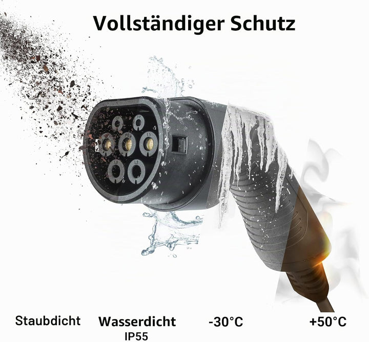 Green Cell GC Typ 2 Ladekabel für EV Elektroautos PHEV | 7.2kW | 32A | 5 Meter | Typ 2 auf Typ 2 | 1