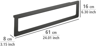 WENKO Badetuchstange Montella mit Ablage, zur Wandmontage, inkl. Schraubmaterial, 61x16x8 cm, Anthra