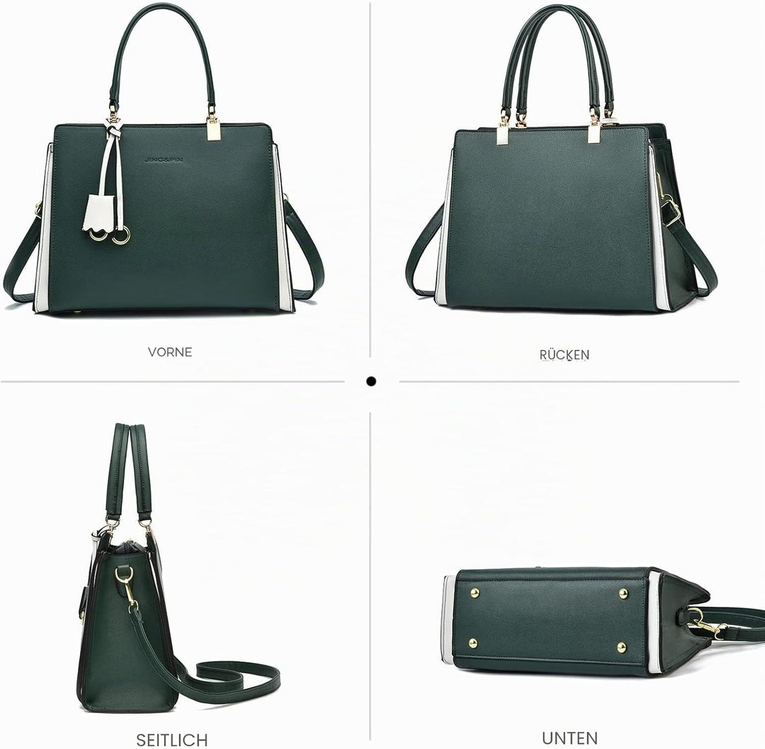 NICOLE &amp; DORIS Damen Handtasche Elegant Henkeltasche Leder Schultertasche Frauen Umhängetasche Multi
