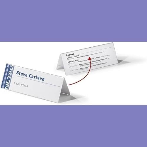 Durable Namensschild Dachaufsteller (Acryl, 61/122 x 150 mm) 10 Stück, transparent, 803319, 61/122 x