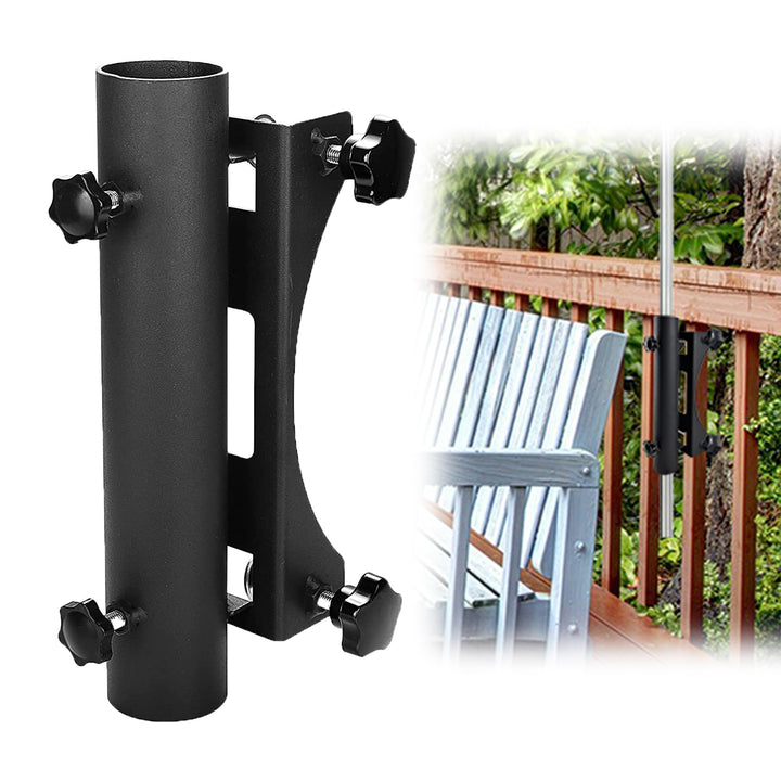 VANROUG Robuster Balkonschirmhalter, Klemme, Gartenzaun, Sonnenschirm, Terrassendielen, Klemmbereich