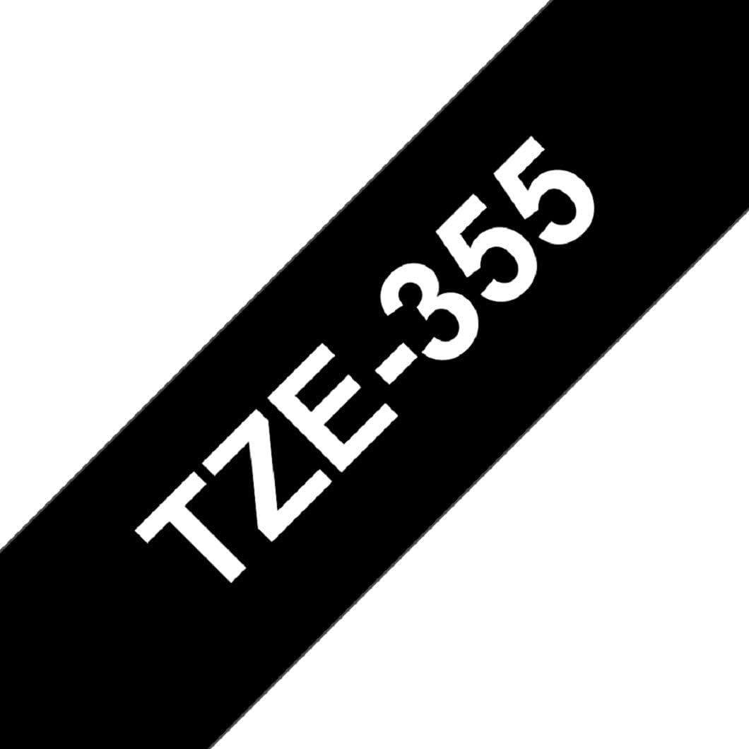 Brother TZE355 Thermodirektdrucktechnologie Weiss/Schwarz 24 mm Weiss/Schwarz, 24 mm Weiss/Schwarz