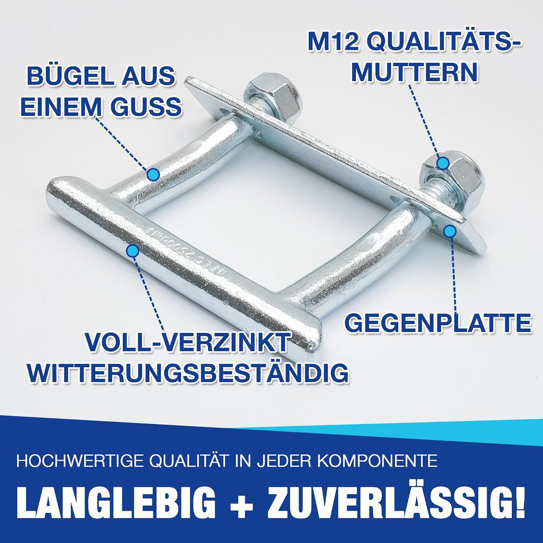 Zurrbügel | 2500 daN | Zurrösen Ladungssicherung U-Bügel | geeignet für PKW-Anhänger, Transporter, S