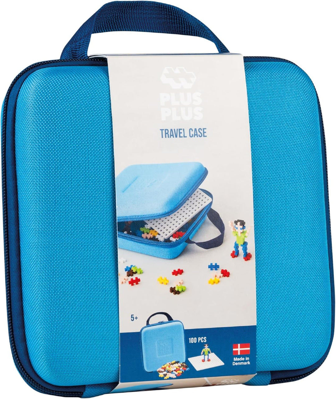 Plus-Plus 9607012 Kreativ-Bausteine, Reisekoffer Set, Geniales Konstruktionsspielzeug, 100 Teile, Bl